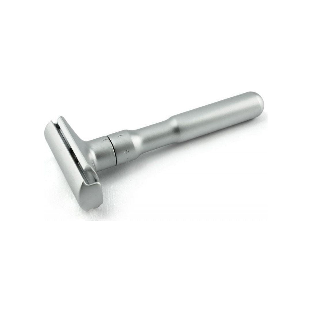 Merkur Futur Adjustable Safety Razor Gift Tin & Blades - Satin Safety Razor Pasteur Pharmacy