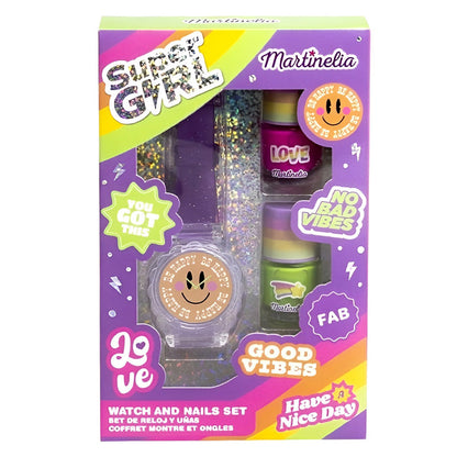 Ensemble montre et vernis à ongles pour enfants Martinelia Super Girl
