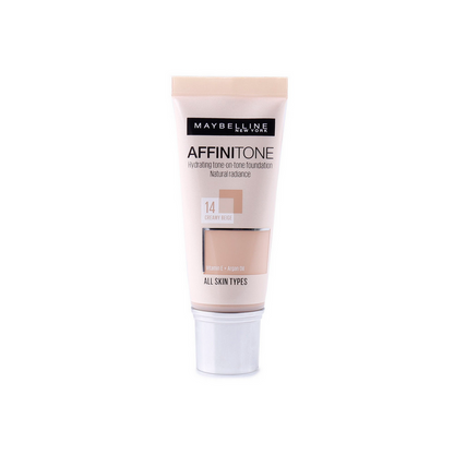 Base de maquillaje Maybelline Affinitone Natural Finish 14 Creamy Beige 30 ml