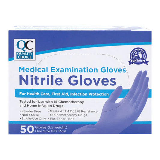 Gloves - Nitrile Exam Gloves Latex Free OSFM, 50 ct, QC98724 Medical Supplies Pasteur Pharmacy