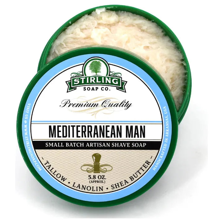 Stirling Soap Co. Mediterranean Shaving Collection Shaving Set Pasteur Pharmacy Shaving Soap 5.8oz