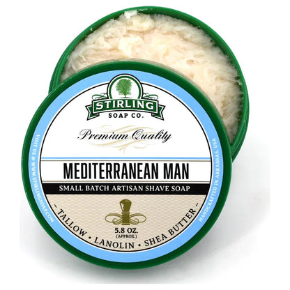 Stirling Soap Co. Mediterranean Shaving Collection Shaving Set Pasteur Pharmacy Shaving Soap 5.8oz