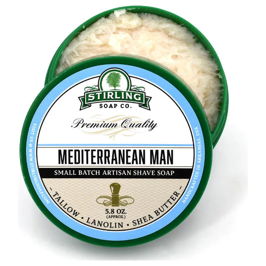 Stirling Soap Co. Mediterranean Shaving Collection Shaving Set Pasteur Pharmacy Shaving Soap 5.8oz