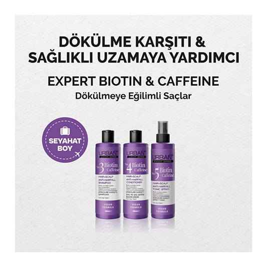 Tonic capillaire Urban Care Expert Biotine & Caféine contre la chute des cheveux - 100 ml, soin capillaire végan et naturel