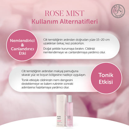 Bruma facial hidratante de agua de rosas Mfm Rose Mist 100 ml