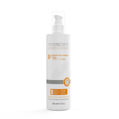 Spray solar hidratante con protección UV SPF50+ Mineaderm 200 ml