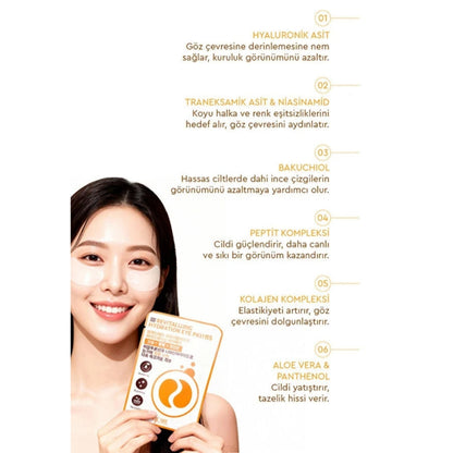 Parches para ojos hidratantes y revitalizantes Mjcare, cuidado iluminador, 1 par