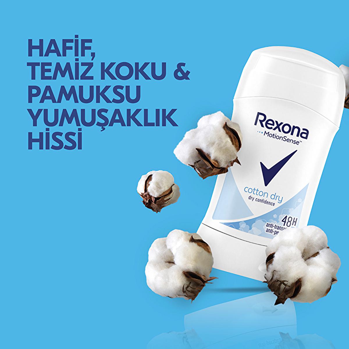 Rexona Women's Deodorant Stick Cotton Dry - Long-Lasting Freshness, 48hr Protection