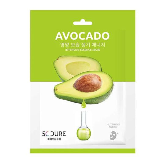 Mascarilla facial hidratante de aguacate 5C Cure: hidrata profundamente, calma y revitaliza la piel seca; mascarilla natural para una piel radiante