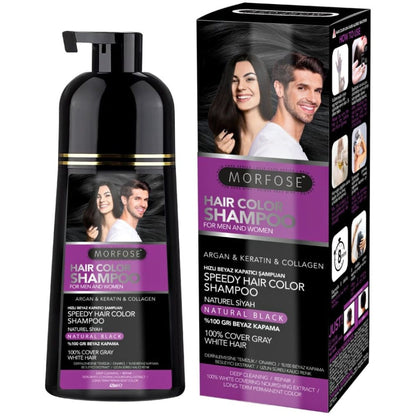 Shampooing Morfose Quick pour couvrir les cheveux et la barbe blancs et gris 420 ml