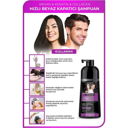Shampooing Morfose Quick pour couvrir les cheveux et la barbe blancs et gris 420 ml