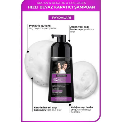 Shampooing Morfose Quick pour couvrir les cheveux et la barbe blancs et gris 420 ml