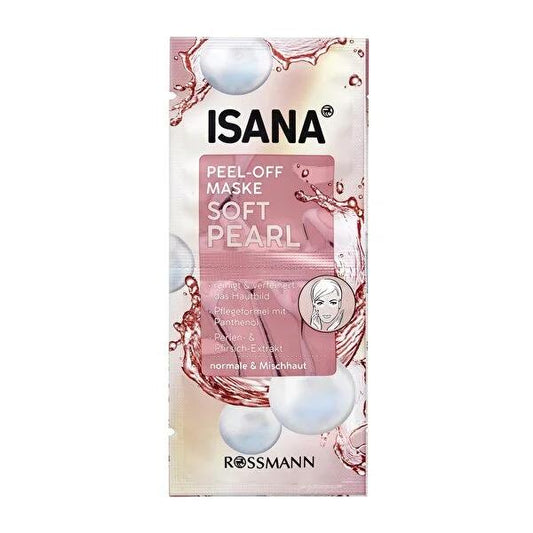 Mascarilla facial peel-off Isana Pink Pearl: cuidado de la piel dermatológicamente testado para piel normal y mixta: tratamiento facial iluminador y nutritivo