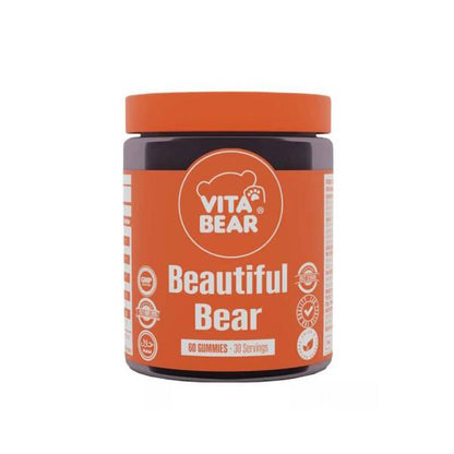 Vita Bear Beautiful Bear : Gommes au collagène et à l'acide hyaluronique pour une peau, des cheveux et des ongles éclatants - Complément beauté à mâcher