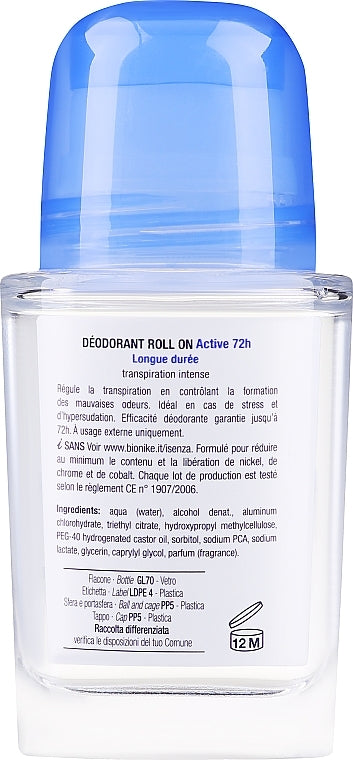 BioNike Defence Deo Active Roll-On 72h - Desodorante antitranspirante de larga duración para personas activas