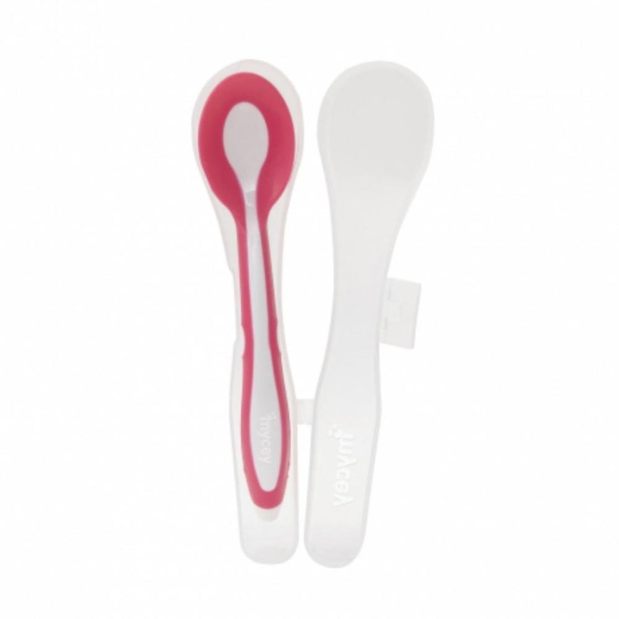 Mycey Soft Tip Feeding Spoon with Travel Case Pink 1 Piece