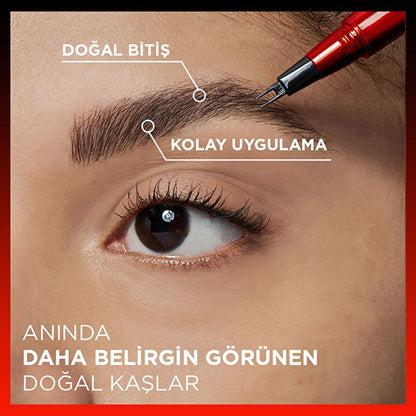 L'Oréal Paris Infaillible Faux Brow : Crayon à sourcils ultra-fin brun foncé pour une définition naturelle, longue tenue, anti-bavures et résistante à l'eau