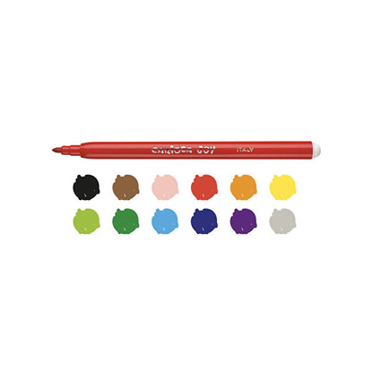 Feutres super lavables Carioca Joy, lot de 12 – Marqueurs lavables pour enfants, fournitures d'art, fabriqués en Italie