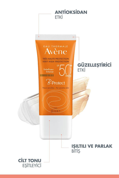 Protector solar Avene B-Protect SPF50+ para piel sensible - Fórmula no grasa rica en antioxidantes