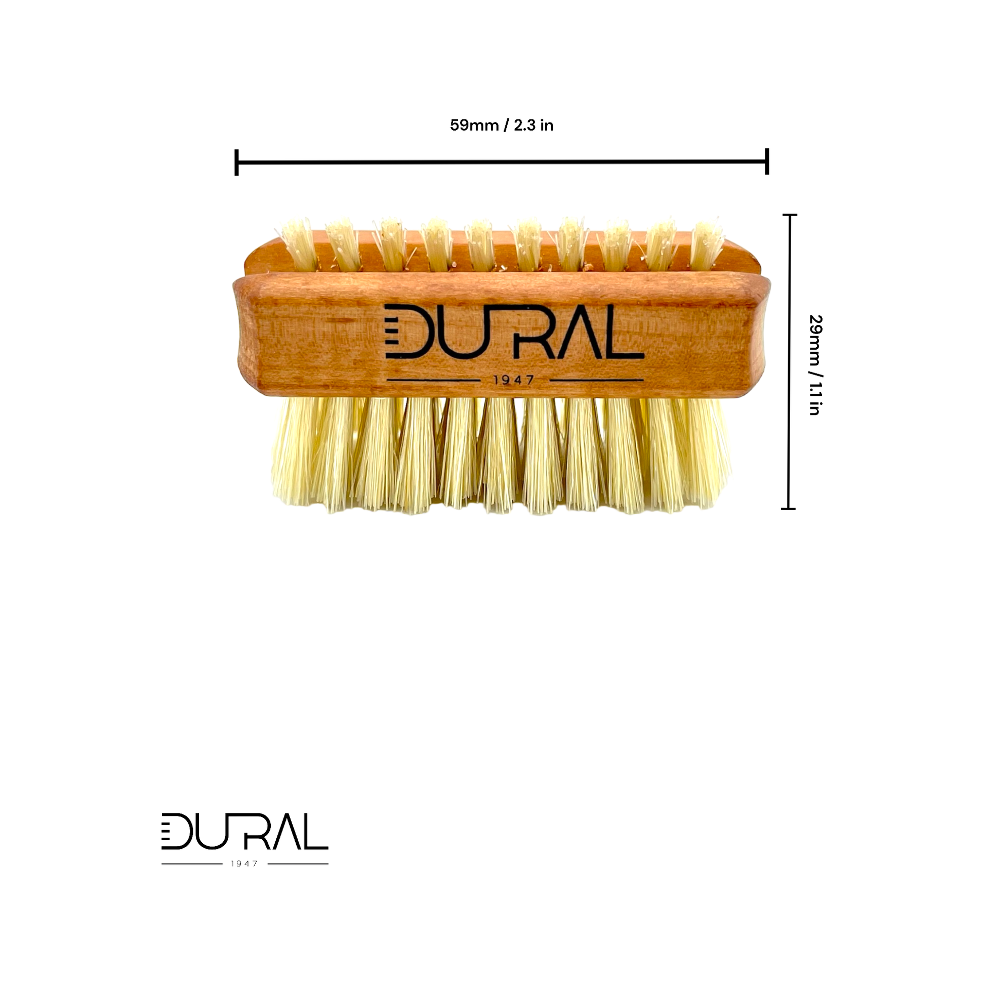 Dural Pear wood hand/nail brush with natural bristles - 1 & 5 rows Hand/Nail Brush Pasteur Pharmacy