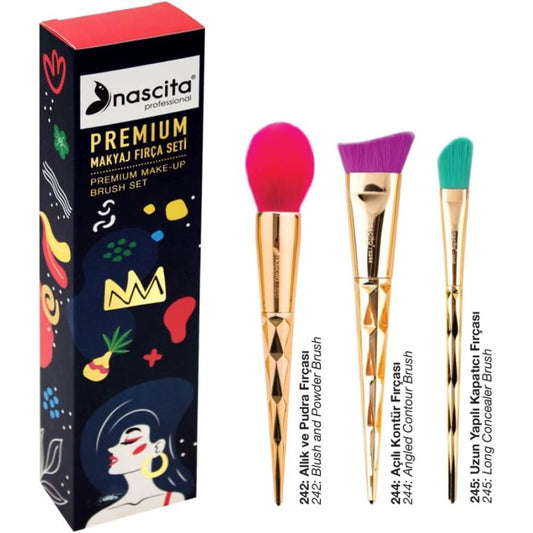 Nascita Premium Stiletto Series Makeup Brush Set for Face & Eyes
