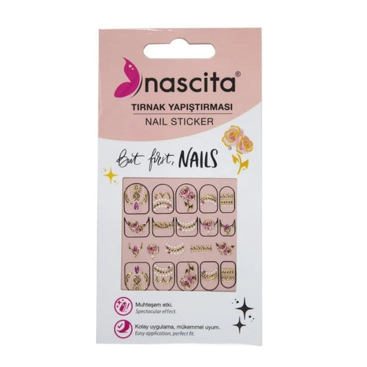 Nascita Nail Sticker 35 Romantic Rose and Gold Designs 1 Piece