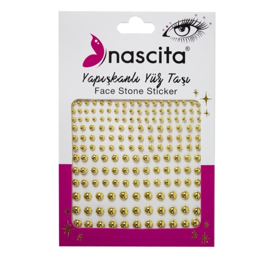 Bijoux adhésifs pour le visage Nascita, accents dorés scintillants, 1 unité