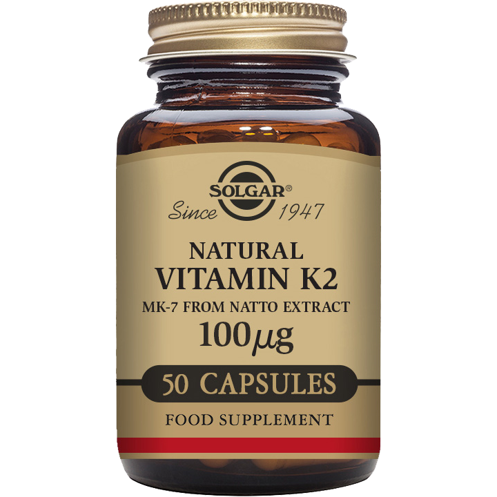 Solgar Vitamin K2 100 mcg - 50 Vegetable Capsules - 5 Oz Vitamin K2 Supplement Pasteur Pharmacy