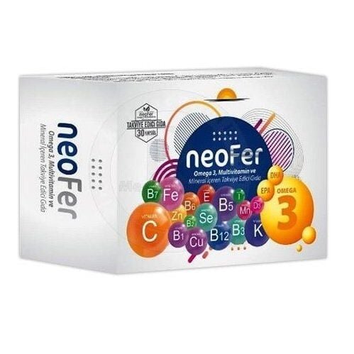 Ufuk Farma Neofer Omega 3 & Multivitamin Supplement 30 Capsules