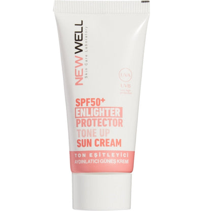Crème solaire illuminatrice pour le visage New Well Pink SPF50+ 50 ml