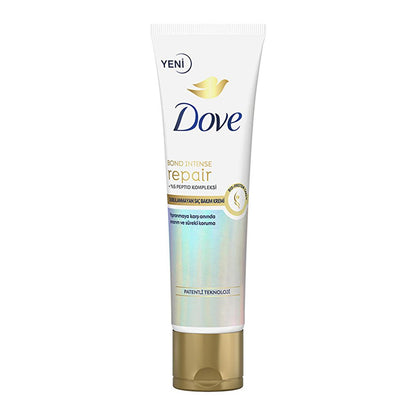 Après-shampoing sans rinçage Dove Bond Intense Repair : répare les dommages, complexe peptidique et protection thermique pour des cheveux soyeux et résistants