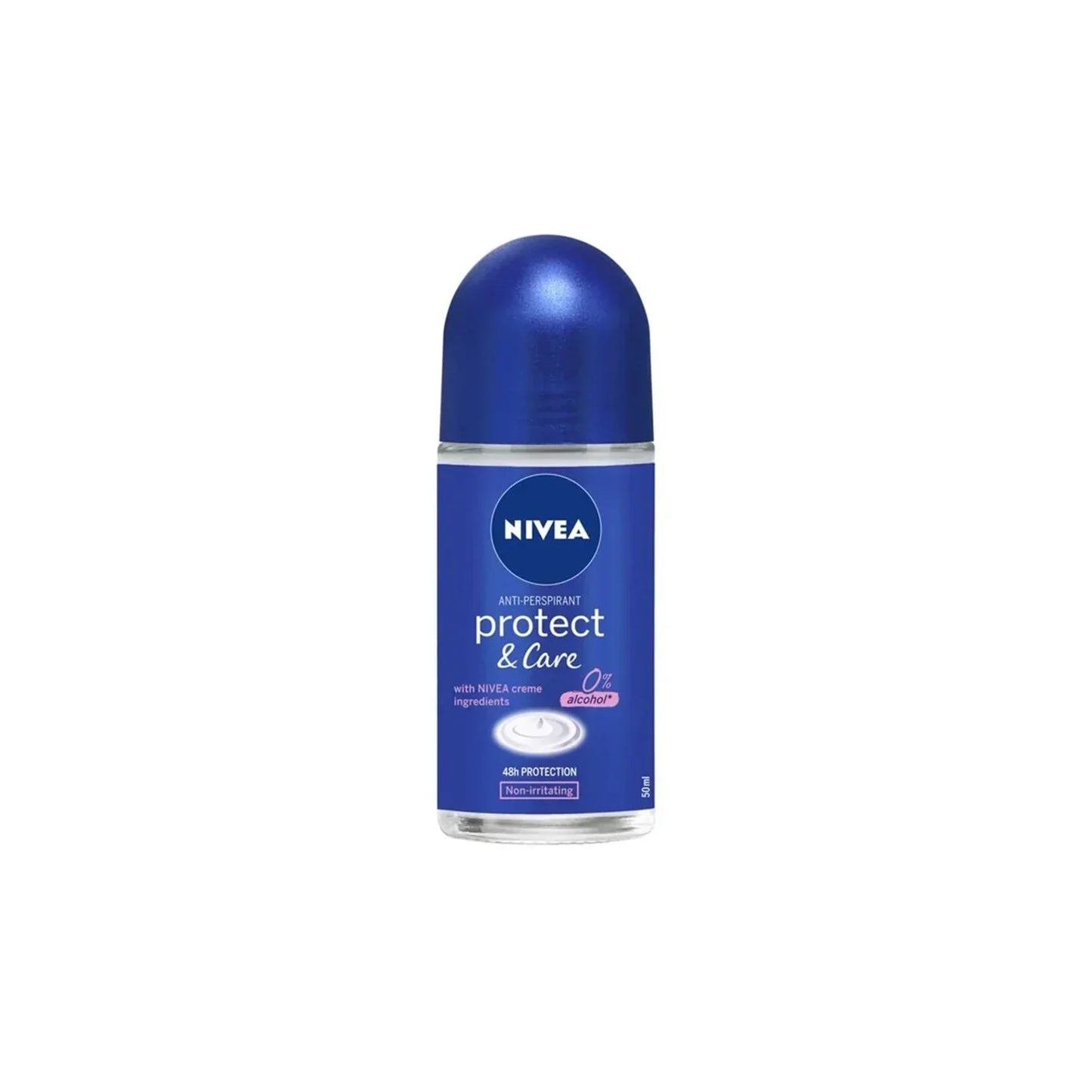 Nivea Protect & Care 48H 0% Alcohol Anti-Transpirant Roll-On Deodorant 50ml Roll-On Deodorant Pasteur Pharmacy