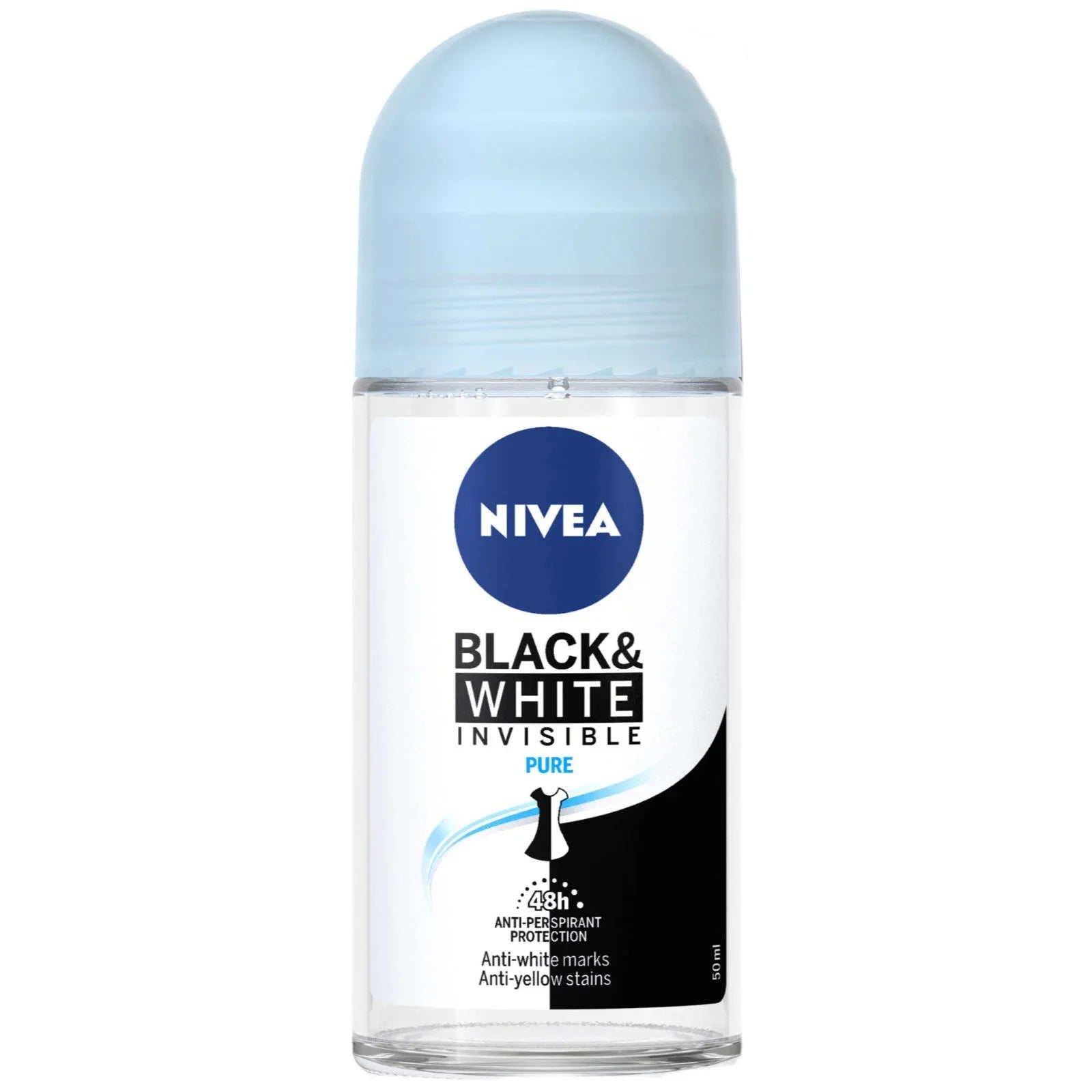 Nivea Black & White Invisible Pure 48h 5in1 Anti-Perspirant Roll-On 50ml Anti-Perspirant Roll-On Pasteur Pharmacy
