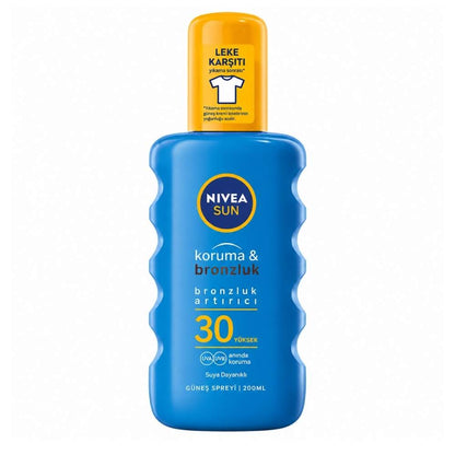 Spray solaire activateur de bronzage Nivea Sun Protect & Bronze FPS 30 200 ml