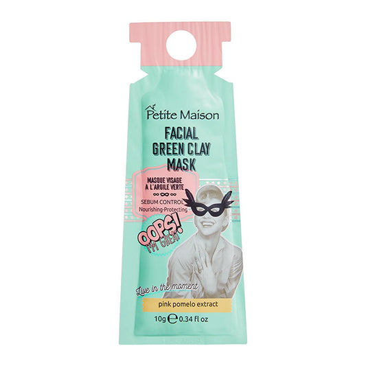 Masque visage à l'argile verte Petite Maison : Nettoyage en profondeur, régulateur de sébum au pamplemousse rose et beurre de karité - Masque à l'argile naturelle pour peaux grasses et mixtes