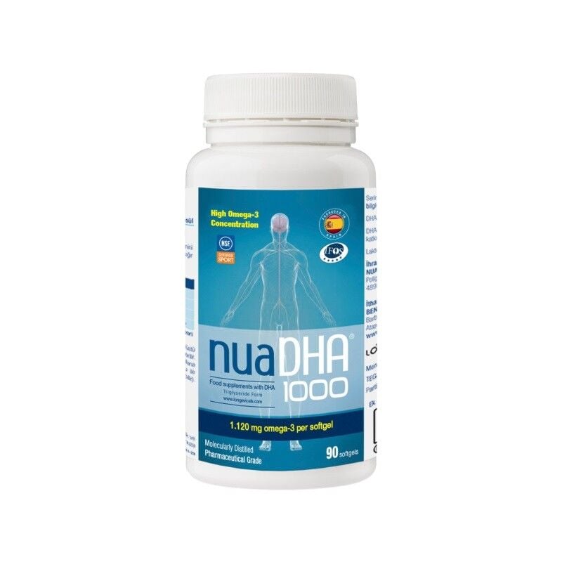 Nua Biological NUA DHA 1000 Omega-3 Supplement 90 Capsules