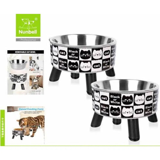Bol pour chat en acier inoxydable Nunbell avec support surélevé et base antidérapante