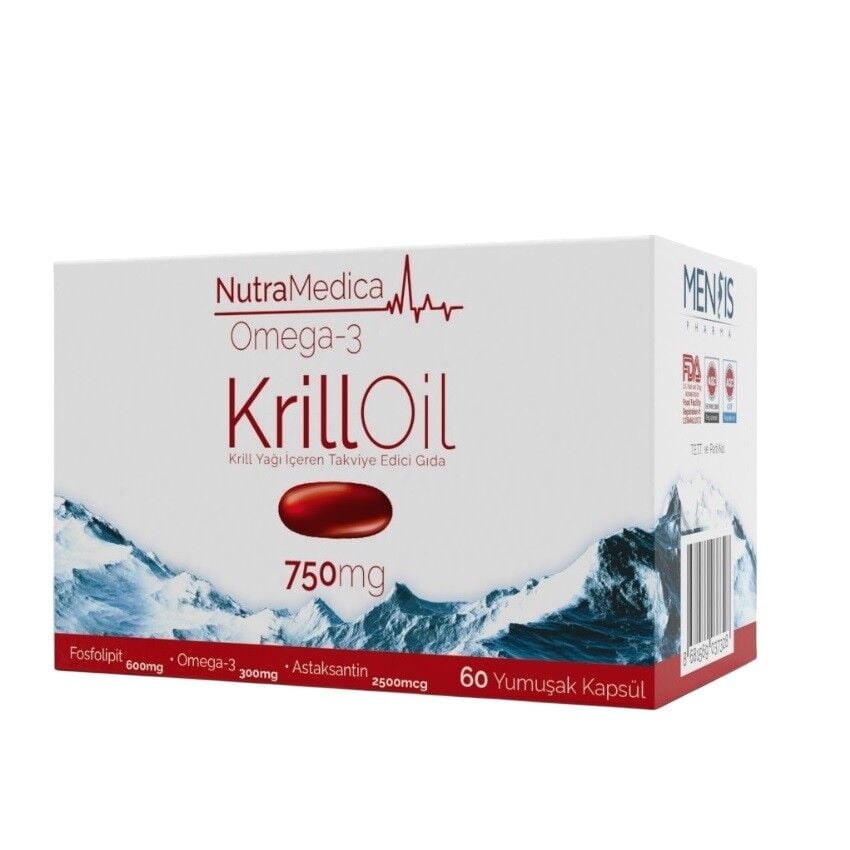 Nutramedica Omega 3 Krill Oil 750 mg Dietary Supplement 60 Capsules