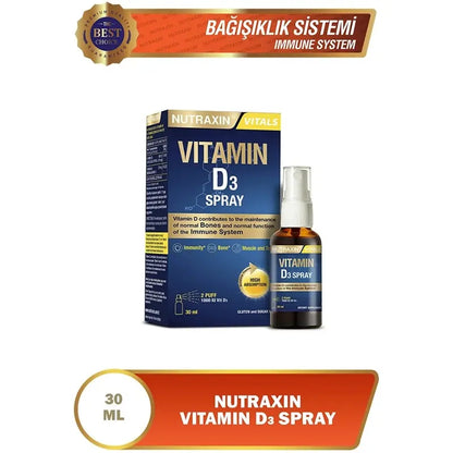 Suplemento de alta potencia Nutraxin Vitamina D3 en spray 30ml