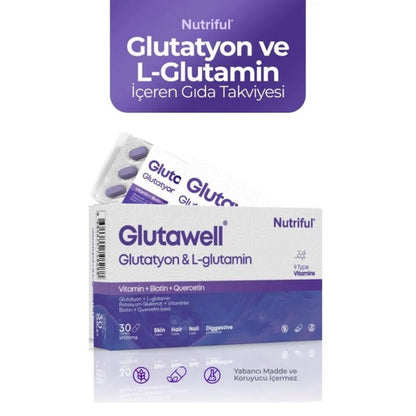 Complément alimentaire Nutriful Glutawell Glutathion et L-Glutamine, 30 comprimés