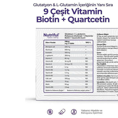 Complément alimentaire Nutriful Glutawell Glutathion et L-Glutamine, 30 comprimés