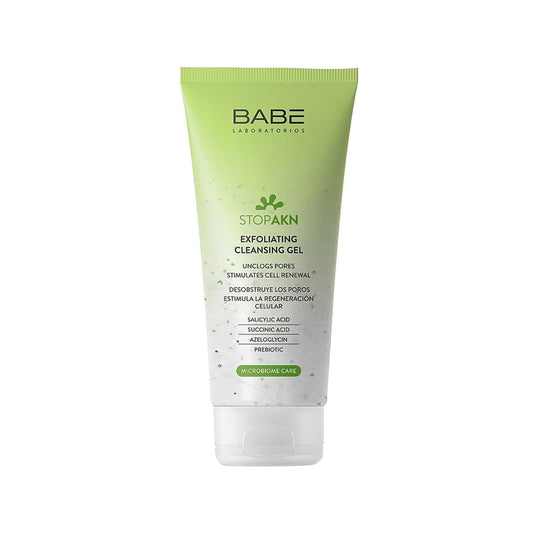 Gel limpiador exfoliante Babe Stop Akn: destapa los poros, combate el acné y revela una piel radiante - 200 ml
