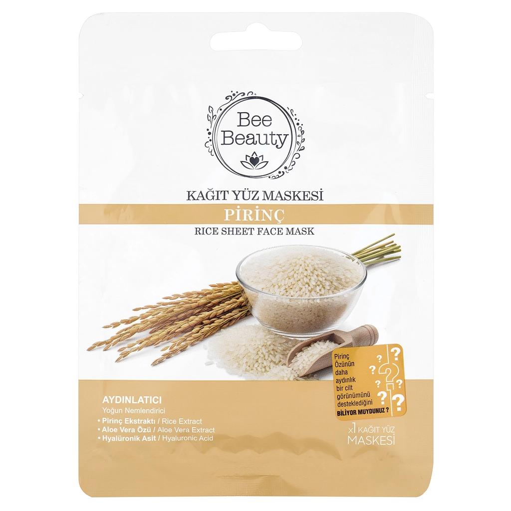 Masque visage au riz Bee Beauty pour l'éclat et la luminosité 25 ml