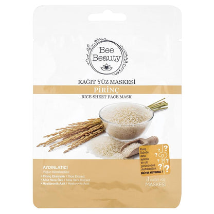 Masque visage au riz Bee Beauty pour l'éclat et la luminosité 25 ml