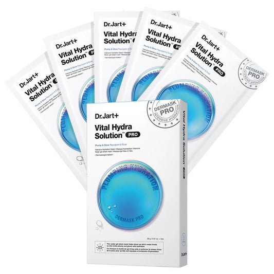 Masque visage Vital Hydra Solution PRO Glow à l'acide hyaluronique - Soin hydratant intensif pour peaux sèches et ternes