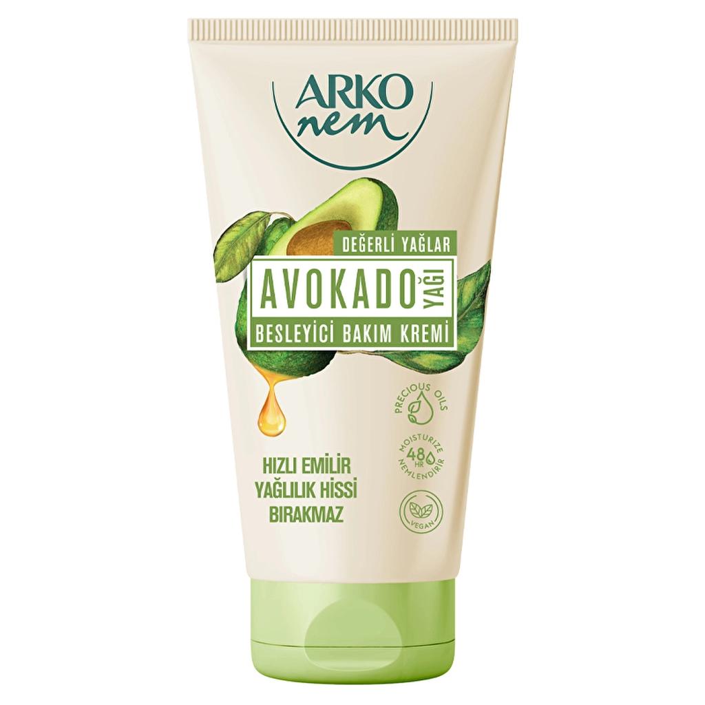 Crema hidratante Arko con aceite de aguacate - Hidratación 24 horas, no grasa, enriquecida con vitaminas para piel seca
