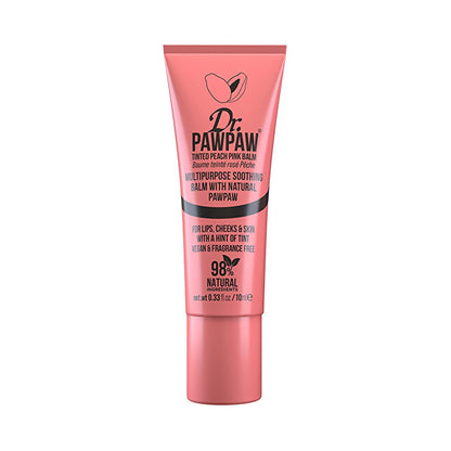 Baume multi-usages teinté Dr. Pawpaw Peach Pink - Soin hydratant naturel pour les lèvres et les joues, 10 ml