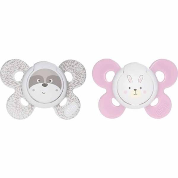 Chicco Physio Comfort Silicone Baby Pacifier 2-Pack: Orthodontic Soother for Newborns & Infants (0-6 Months) - Baby Essentials for Comfort