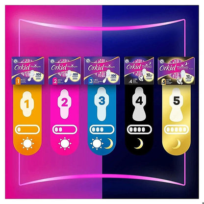 Serviettes hygiéniques Orkid Platinum Night pour une protection renforcée, paquet de 10