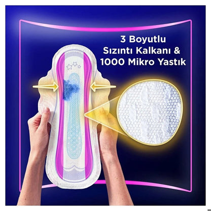 Serviettes hygiéniques Orkid Platinum Night pour une protection renforcée, paquet de 10